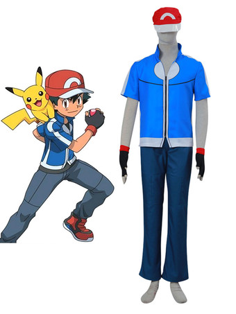 Pocket Monster Pokemon Go Halloween Ash Ketchum Cosplay Costume
