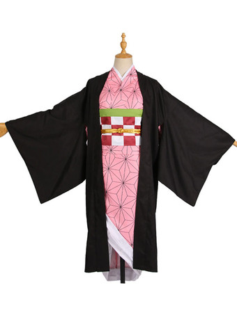 Demon Slayer Kimetsu No Yaiba Cosplay Kamado Nezuko Pink Japanese Anime Cosplay Costume Halloween