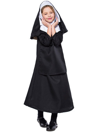 Costumes d’Déguisements Halloween Robe Cosplay de Soeur Noire Robe de Fille Déguisement