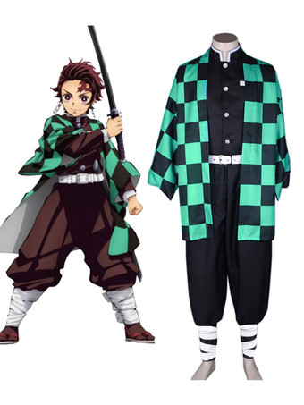 Stylish Demon Slayer Kimetsu No Yaiba Cosplay Costume Kamado Tanjirou Uniform Cloth Cosplay Costume