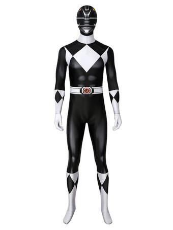 Power Rangers Black Ranger Zentai Jumpsuit Cosplay Costume