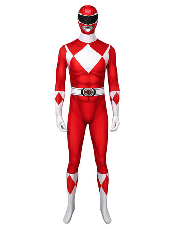 パワーレンジャー レッドレンジャー 全身タイツ ジャンプスーツ コスプレコスチューム