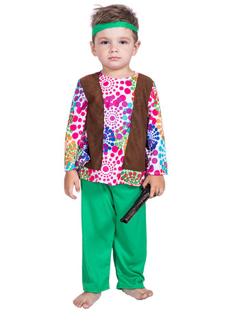 Green Hippies Children's Performance Clothing Boys hippie Carnival Clothing