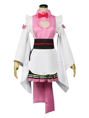 鬼滅の刃 甘露寺蜜璃 ピンク着物 コスプレ メイド服 コスチューム