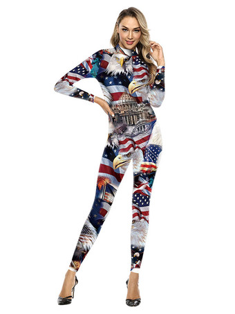 Independence Day Printed Jumpsuit Performance Clothes Jumpsuit