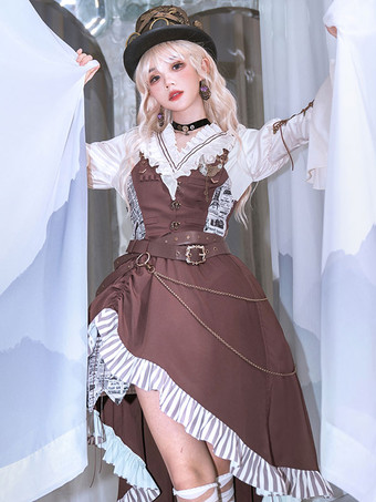 Gothic Lolita Dresses Chains Coffee Brown Coffee Brown