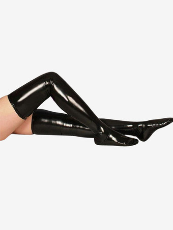 PVC Black Long Stockings For Halloween