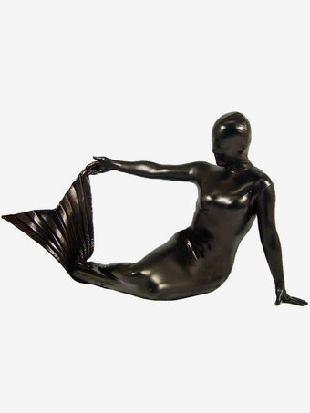 Halloween Fairy Tale Mermaid Style Shiny Metallic Zentai Suit