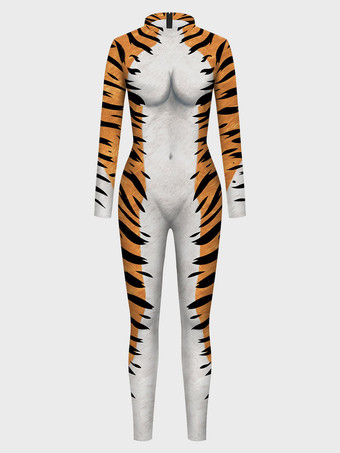 ハロウィン全身タイツジャンプスーツレディースレオタードジャンプスーツレオタードスケルトンハロウィン怖いライクラスパンデックスキャットスーツ