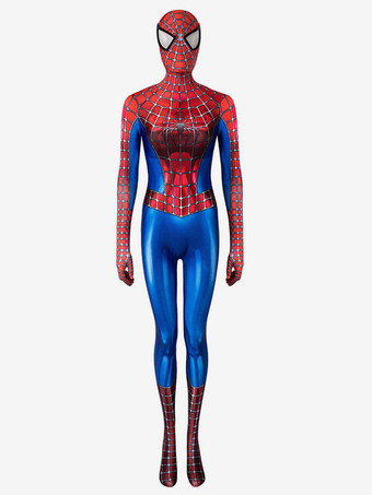 女性スパイダーマンコスチュームトゥアレッドスーパーヒーローライクラスパンデックスジャンプスーツキャットスーツ全身タイツ