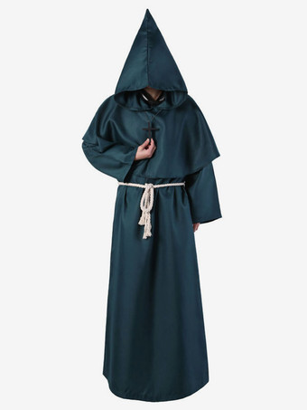 Moine Costume Déguisements Halloween Robe Unisexe Femme Homme À Capuche Du Moyen Âge Cosplay Bal Masqué