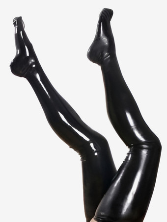 Halloween Pure Black Latex Women‘s Stockings