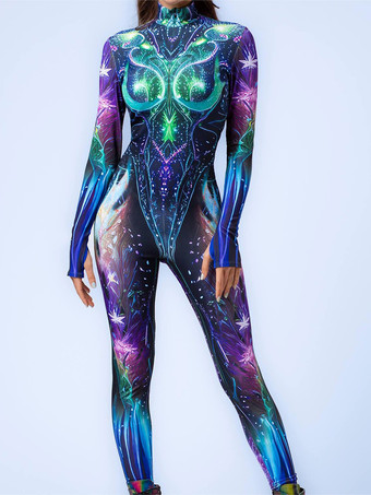 Patterned Zentai Suits Halloween Women Jumpsuit Bodysuit Punk Hyun Color Zentai Catsuits