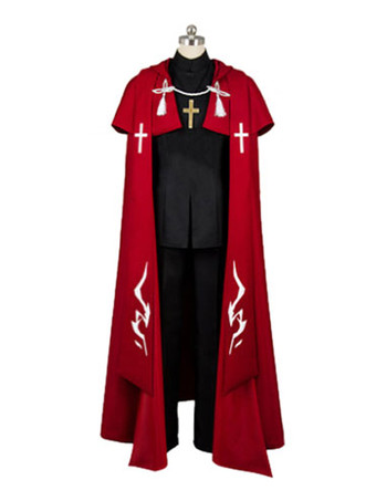 コスプレ　フェイト　ワインレッド　制服用ラシャ　パンツ&コート&アクセサリー&シャツ&マント　