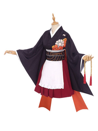 鬼滅の刃 鬼舞辻無惨 着物 メイド服 コスプレ衣装セット