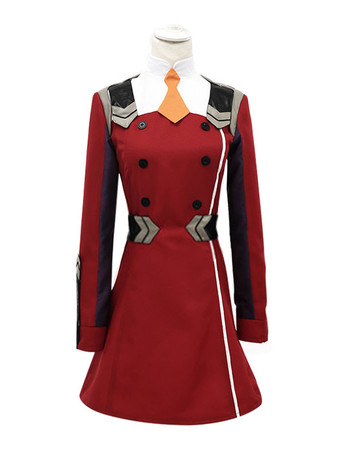 ダーリン・イン・ザ・フランキス　ワインレッド　制服用ラシャ　ニーハイソックス＆ドレス＆髪飾り＆タイ　