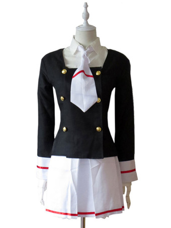 カードキャプターさくら　コスプレ　木之本桜　カードキャプターさくら　ホワイト　制服用ラシャ　トップス&スカート&タイ　