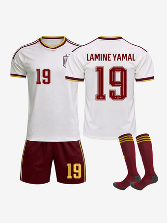 Spanien Team 2026 Two Stars Kurzarm-Auswärtstrikot Nr. 19 Yamal Nr. 7 Ferran 3-teilig