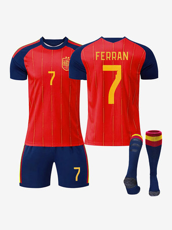 Spanien 2026 Zwei-Sterne-Heimtrikot Kurzarm Nr. 20 Pedri Nr. 19 Yamal 3-teilig