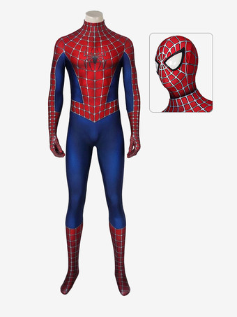 Costume di Spiderman del 2002 di Tobey Maguire Sam Raimi classico completo rosso e blu cosplay.
