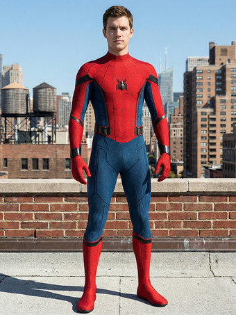 Costume SpiderMan Homecoming Bambino Tuta MCU Tom Holland Vestito Carnevale Supereroe Rosso Blu
