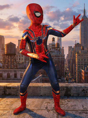 Iron Spider Kostüm Kinder Avengers Infinity War Anzug Goldene Rüstung Optik Verkleidung für Karneval