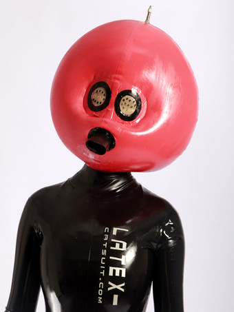 Halloween Red Latex Inflatable Hood